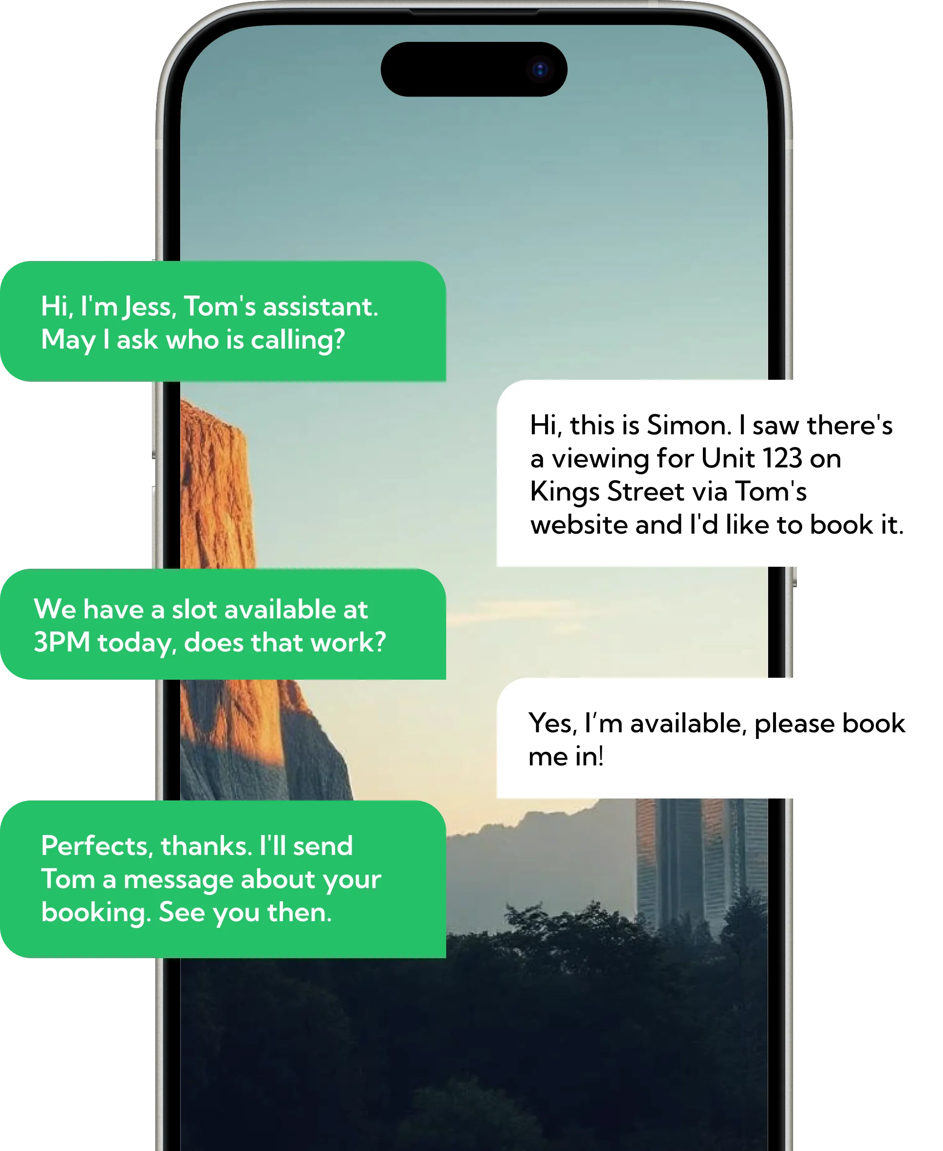 Phone showcasing Voqo AI